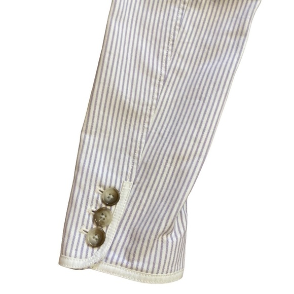 Ann Taylor Petite Lavender White Pin Stripped Blazer Women’s Size 4P - Picture 7 of 11